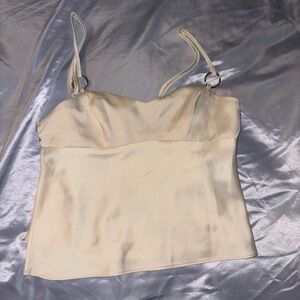 Silence + Noise Cream Satin Camisole